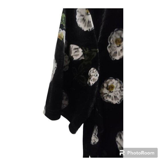 Zara Rose Floral Velvet Print Mock Neck Top Size L - Picture 4 of 6